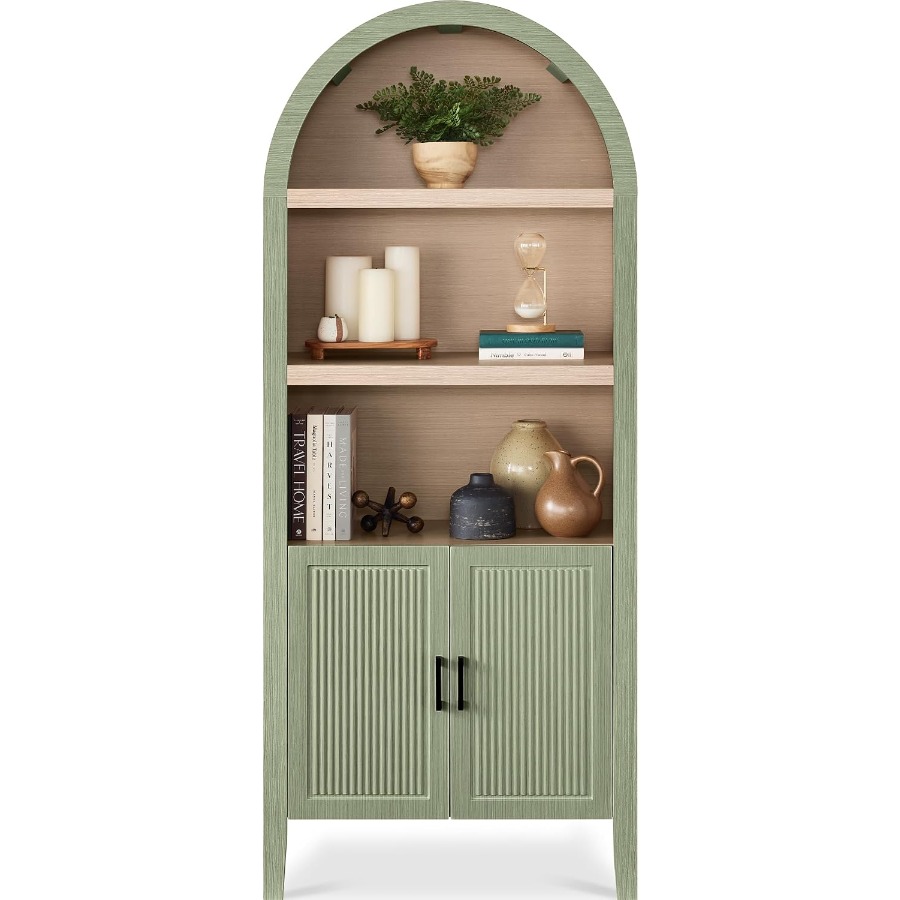 Bookshelf - 72 inch hoge, gebogen keukenkast met