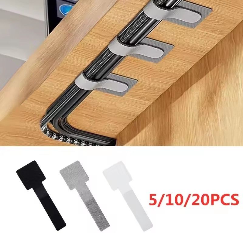 Desk Organizer - Nieuwe herbruikbare kabelbinders, zelfklevende kabelhouders voor
