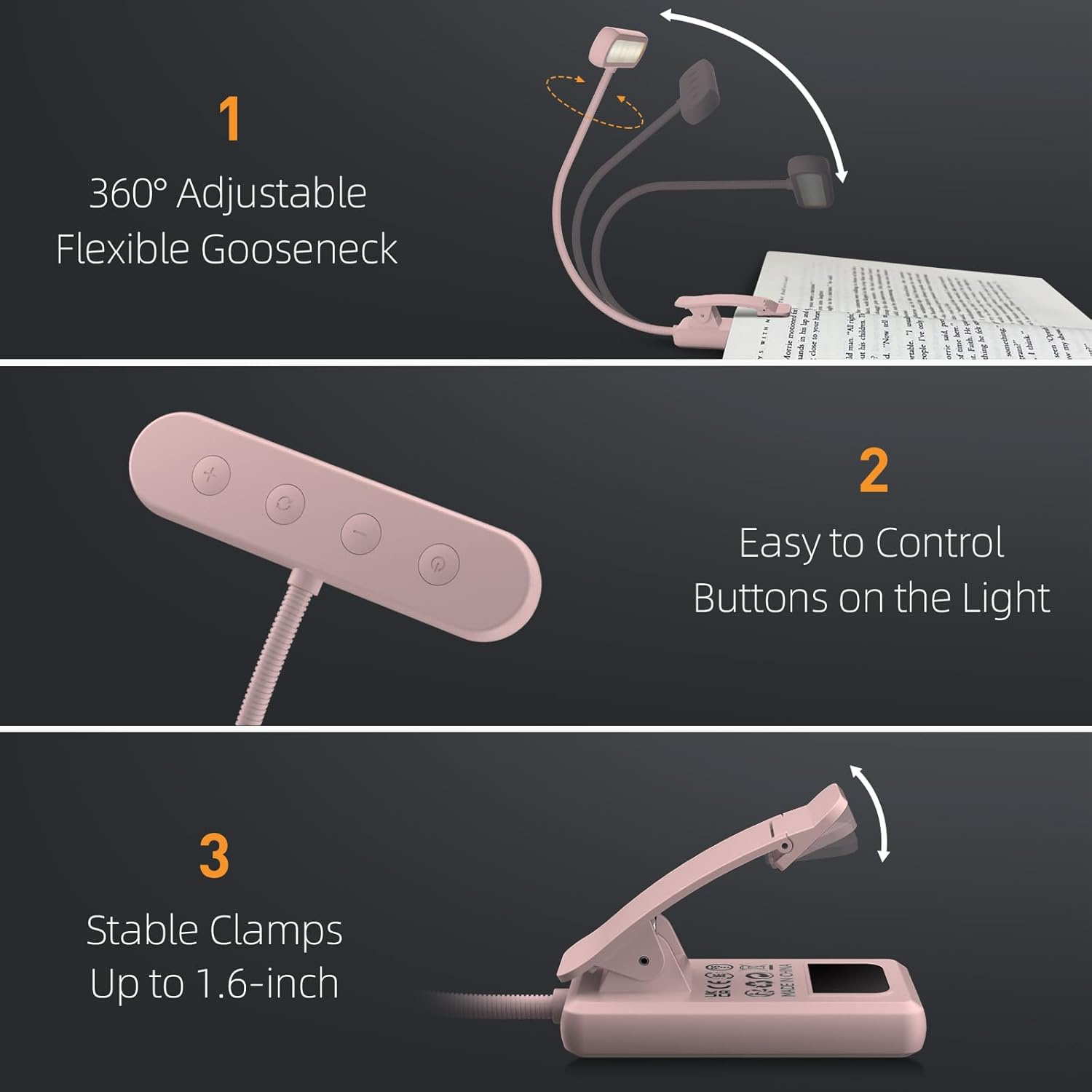 Leeslamp Boekklem Zwart/Wit/Ro - Desk Lamp recensie en prijs