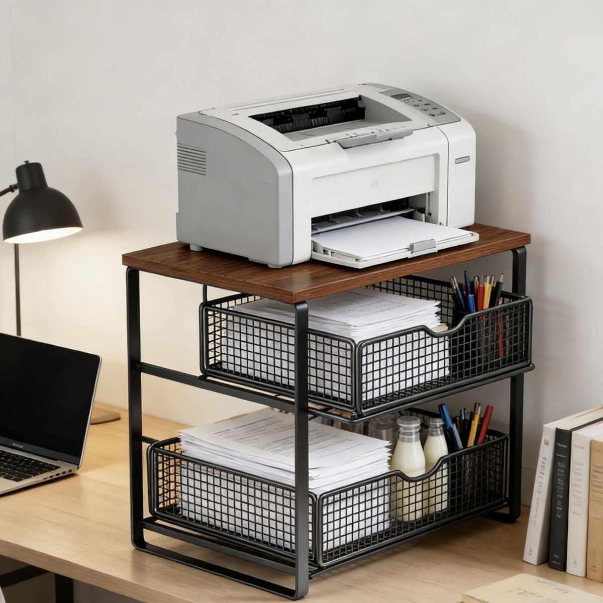 Moderne minimalistische dubbel - Printer Stand recensie en prijs