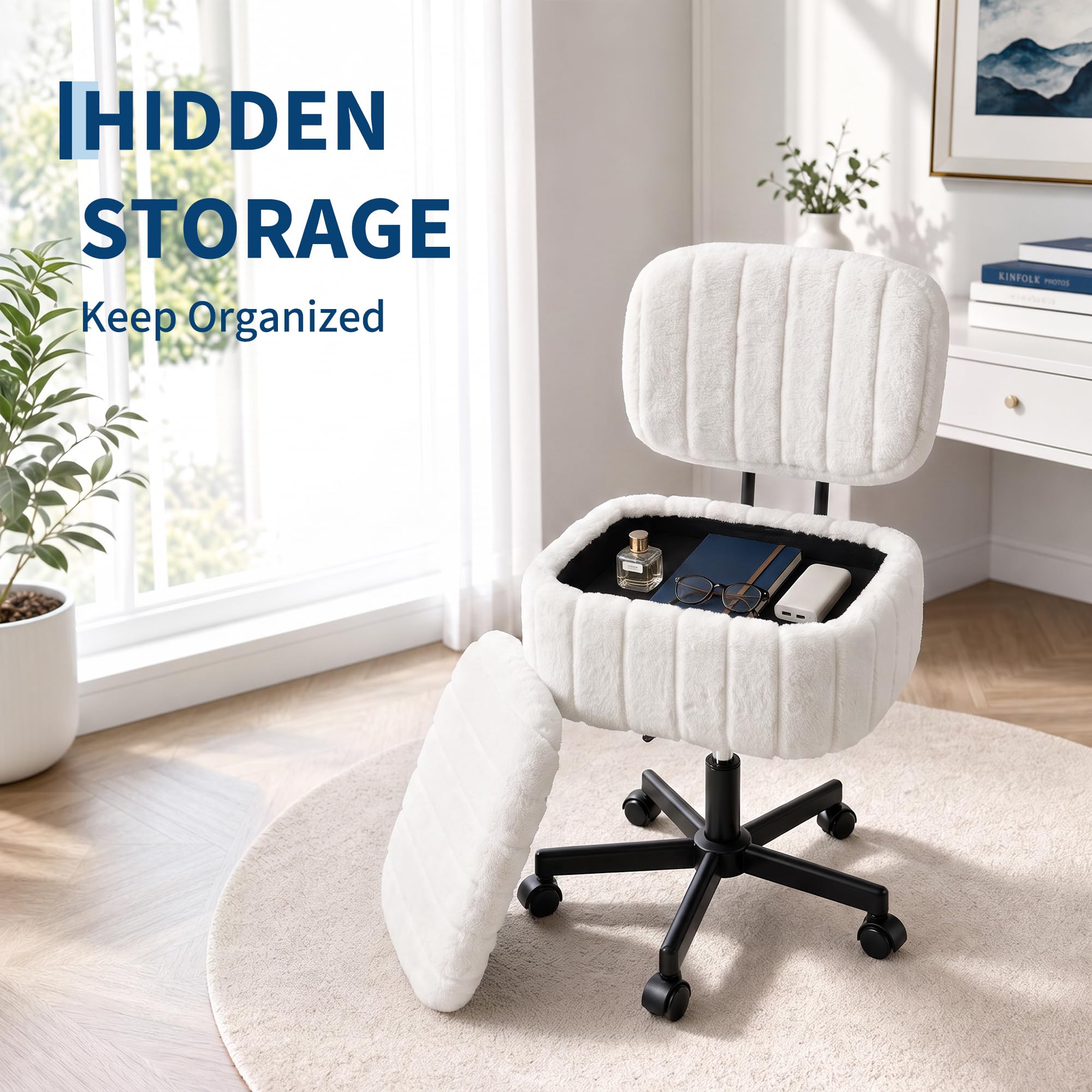 Make-upstoel met opbergruimte, - Office Stool recensie en prijs