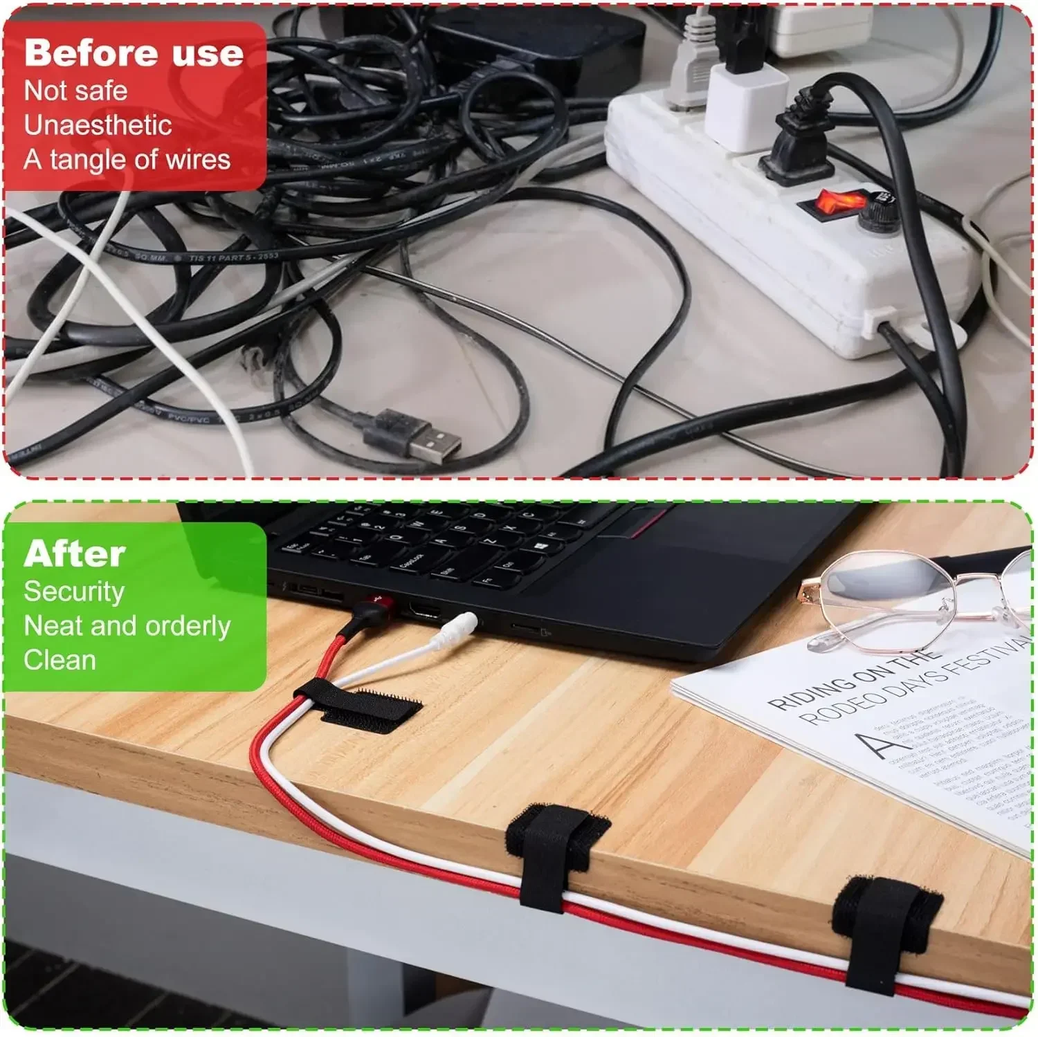 Nieuwe herbruikbare kabelbinde - Desk Organizer recensie en prijs